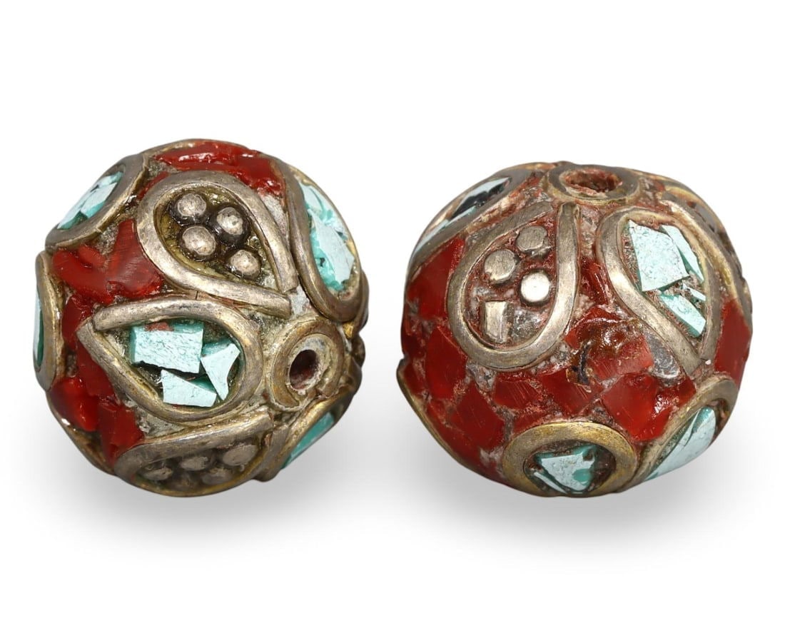Post Medieval Sino-Tibetan Tribal Coral and Turquoise Beads, 17th-20th Century: Post Medieval Sino-Tibetan Tribal Coral and Turquoise Beads, 17th-20th Century