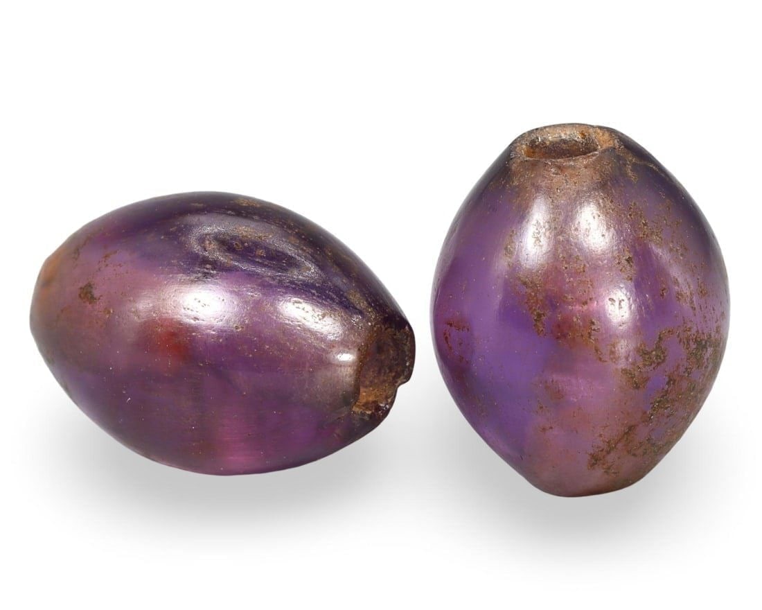 Ancient Early Anglo-Saxon Amethyst Pendant Bead Gems, 5th-7th Century AD (1 of 1)