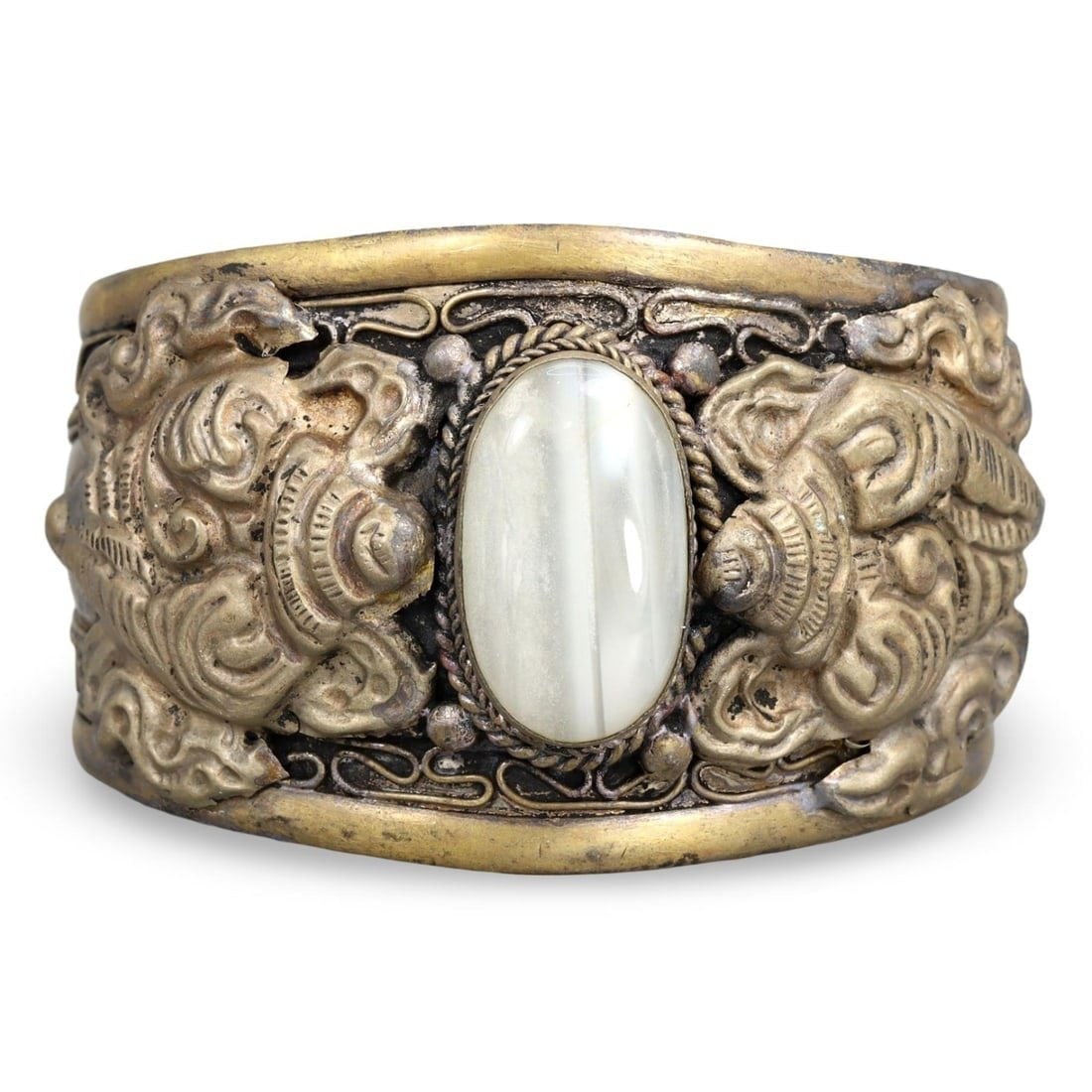 Post Medieval Sino-Mongolian Gold Gilt Filigree Cuff Bracelet (1 of 4)