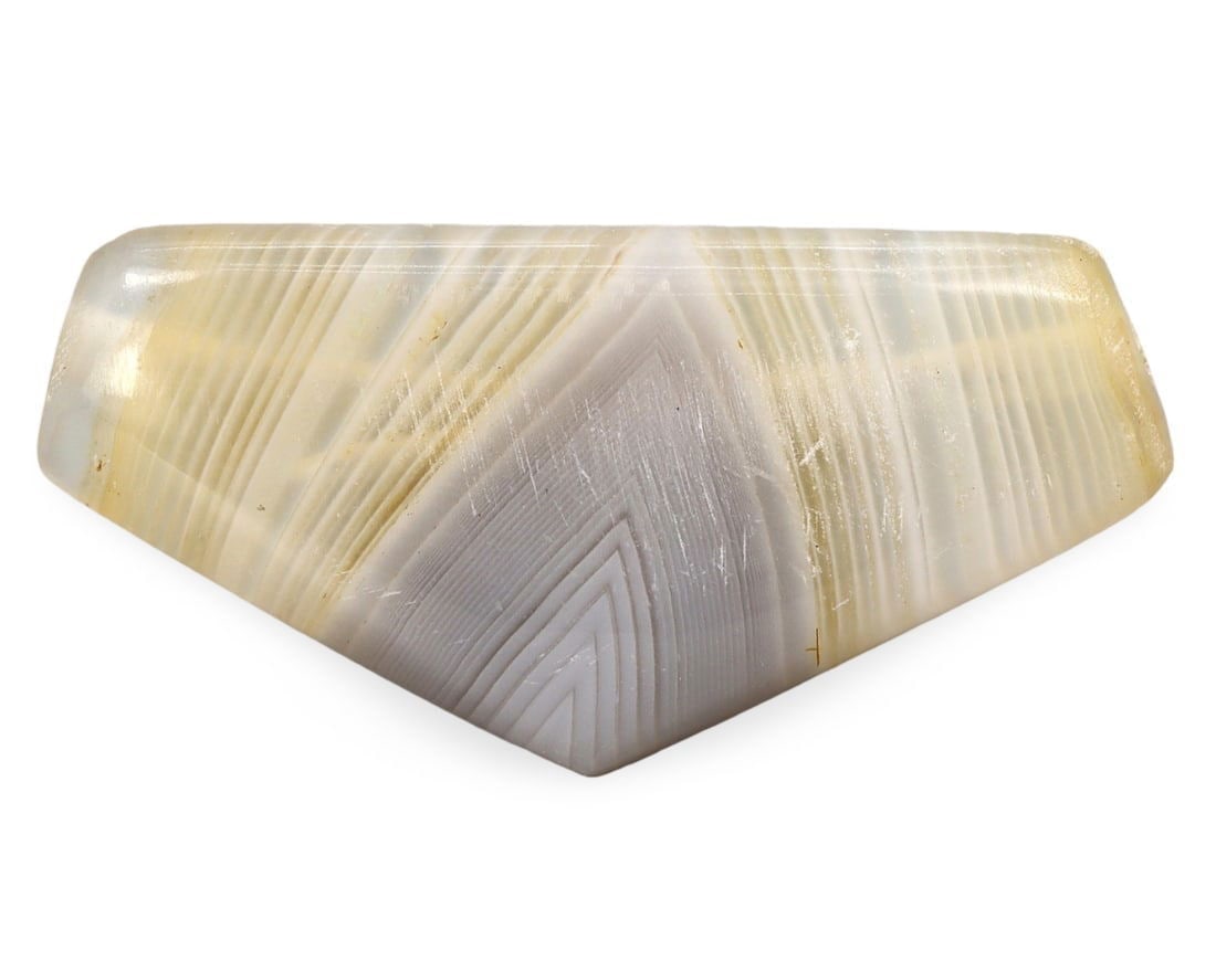 Ancient Late Medieval Eurasian Steppe Agate Bow Amulet Bead, 14th-15th Century: Ancient Late Medieval Eurasian Steppe Agate Bow Amulet Bead, 14th-15th Century