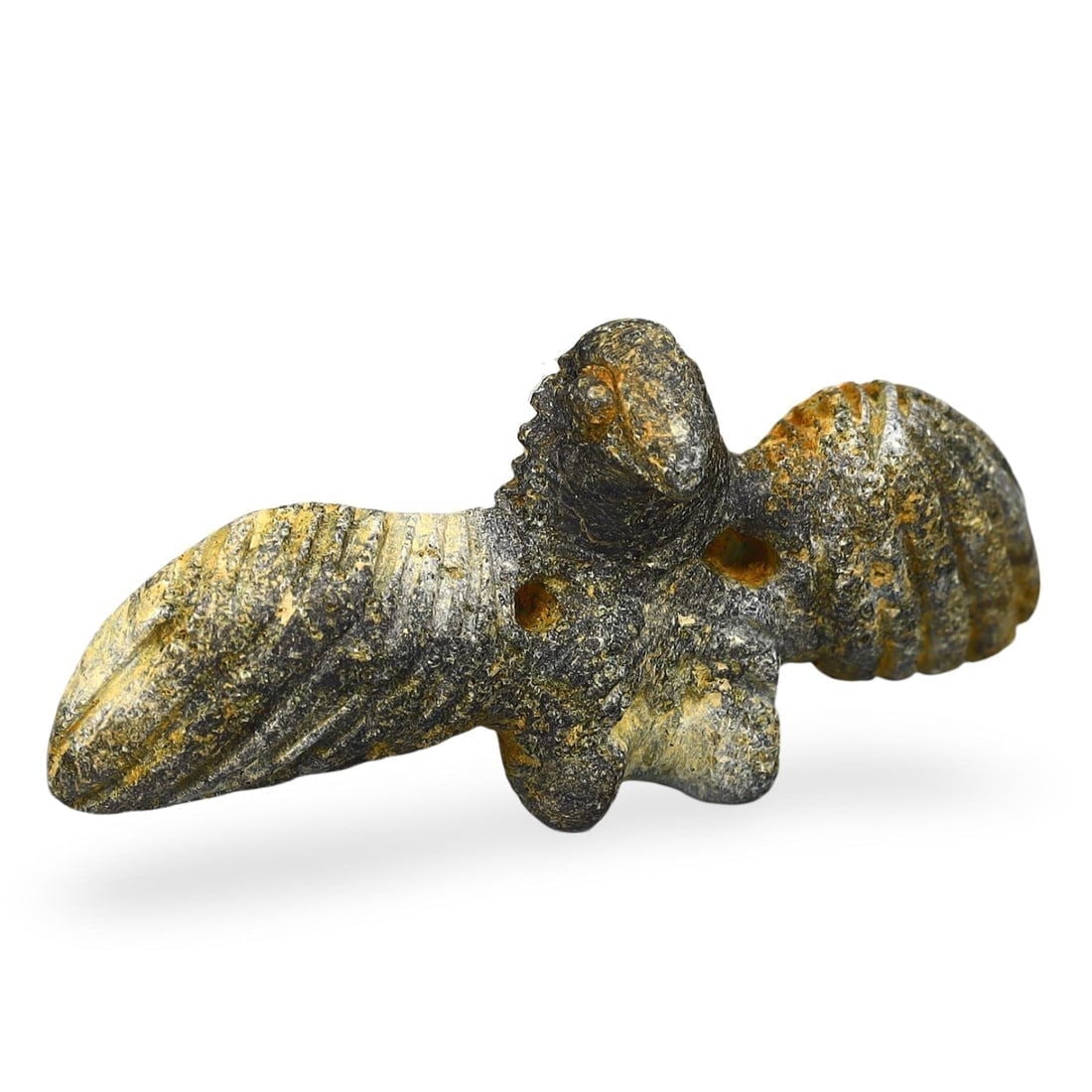 Ancient Egyptian Vulture with Spread Wings Figurine, Late Period-Ptolemaic Period: We are delighted to present an extraordinary collection of jewelry and artifacts spanning various historic European periods. Our selection ranges from Ancient Roman, Byzantine, and Early Medieval to L
