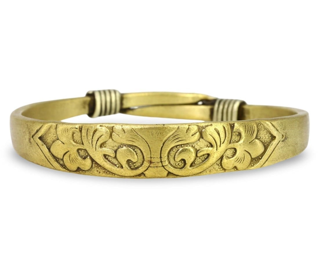 Post Medieval Chinese Gilt Gold Silver Flower Bracelet, 20th Century (1 of 3)