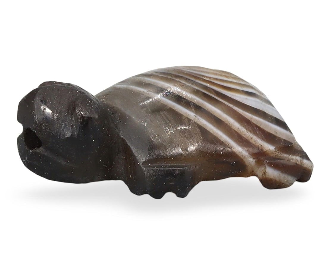 Ancient Burmese Pagan Period Pyu Zoomorphic Tortoise Amulet Bead, 9th-13th Century (1 of 3)