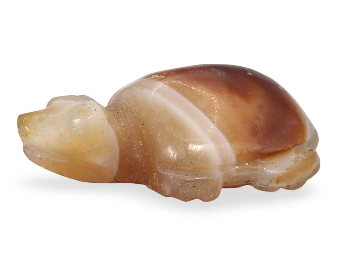 Ancient Burmese Pagan Period Pyu Zoomorphic Tortoise Amulet Bead, 9th-13th Century (1 of 3)