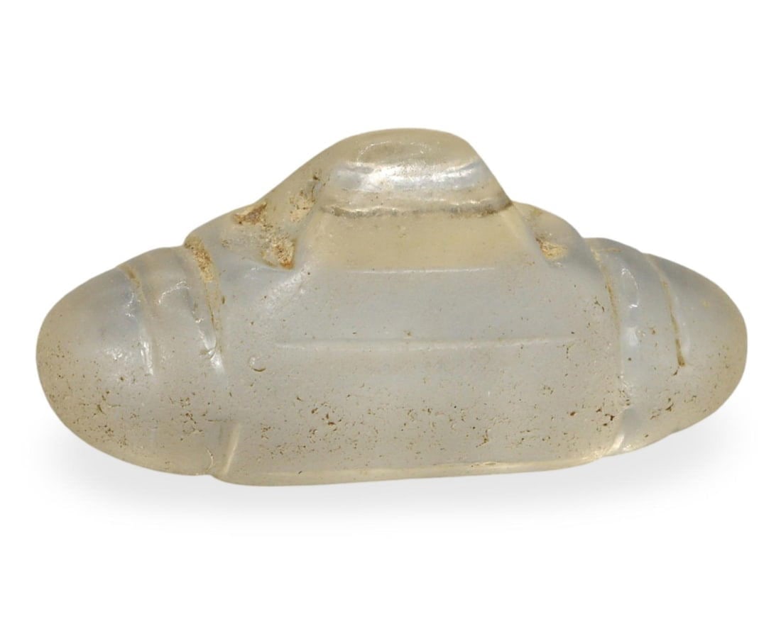 Post Medieval Bohemian Rock Crystal Fusiform Bead, 16th-19th Century: We are delighted to present an extraordinary collection of jewelry and artifacts spanning various historic European periods. Our selection ranges from Ancient Roman, Byzantine, and Early Medieval to L