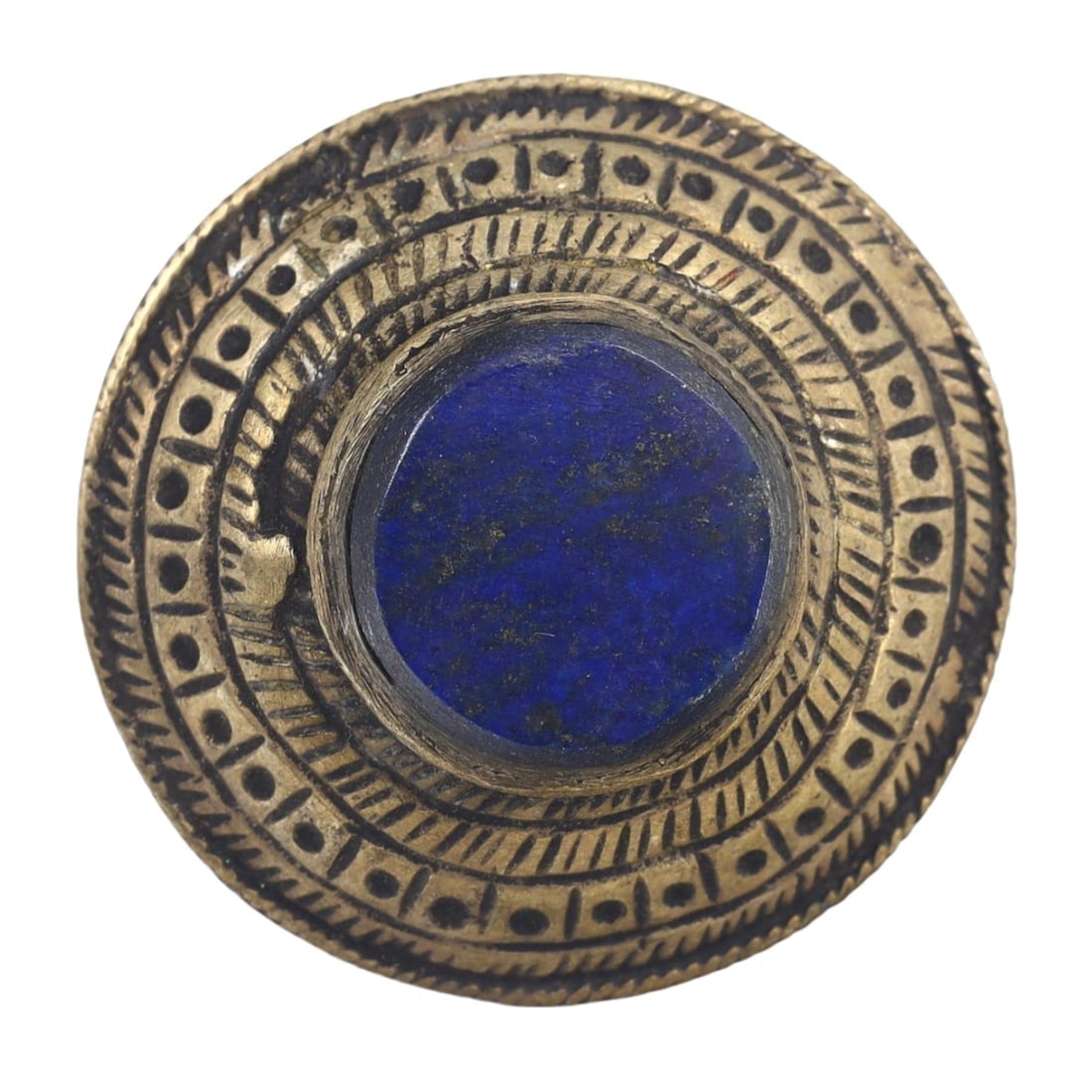 Antique Qajar Dynasty Silver-Gilt Cocktail Ring with Center Stone (1 of 2)