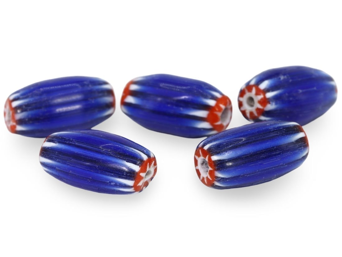 Lot of Antique Venetian Chevron Art Glass Trade Beads Collection: We are delighted to present an extraordinary collection of jewelry and artifacts spanning various historic European periods. Our selection ranges from Ancient Roman, Byzantine, and Early Medieval to L