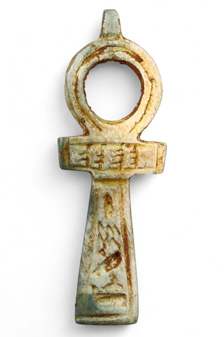 Antique Post Medieval Egyptian Egyptian Steatite Ankh, Symbol of Life Amulet (1 of 2)