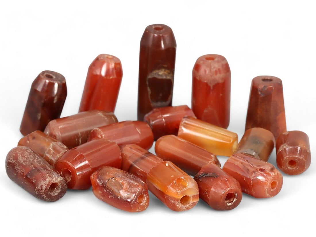 Antique African Tribal EdoCarved Carnelian Trade Beads: We are delighted to present an extraordinary collection of jewelry and artifacts spanning various historic European periods. Our selection ranges from Ancient Roman, Byzantine, and Early Medieval to L