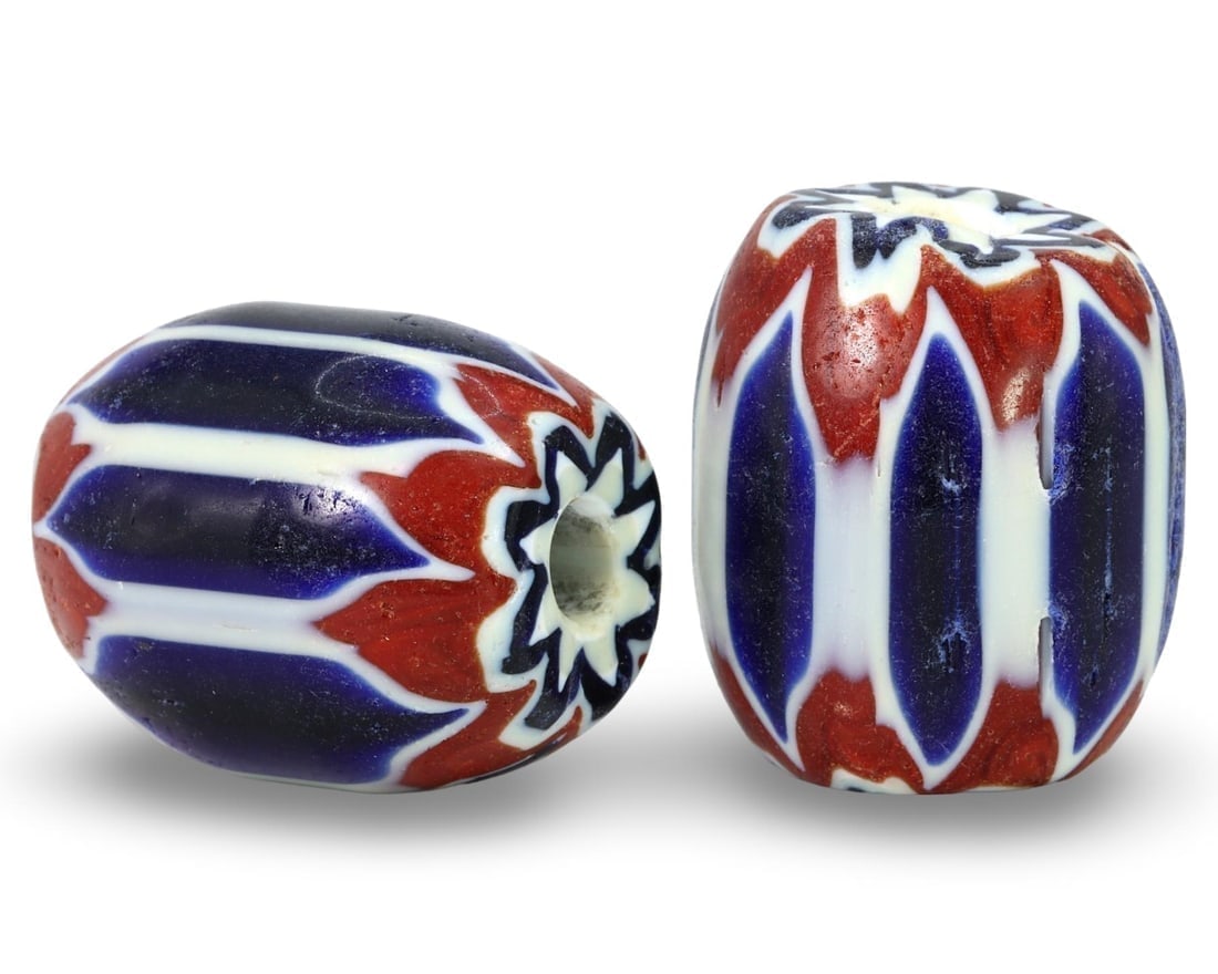 Lot of Antique Venetian Chevron Art Glass Trade Beads Collection: We are delighted to present an extraordinary collection of jewelry and artifacts spanning various historic European periods. Our selection ranges from Ancient Roman, Byzantine, and Early Medieval to L