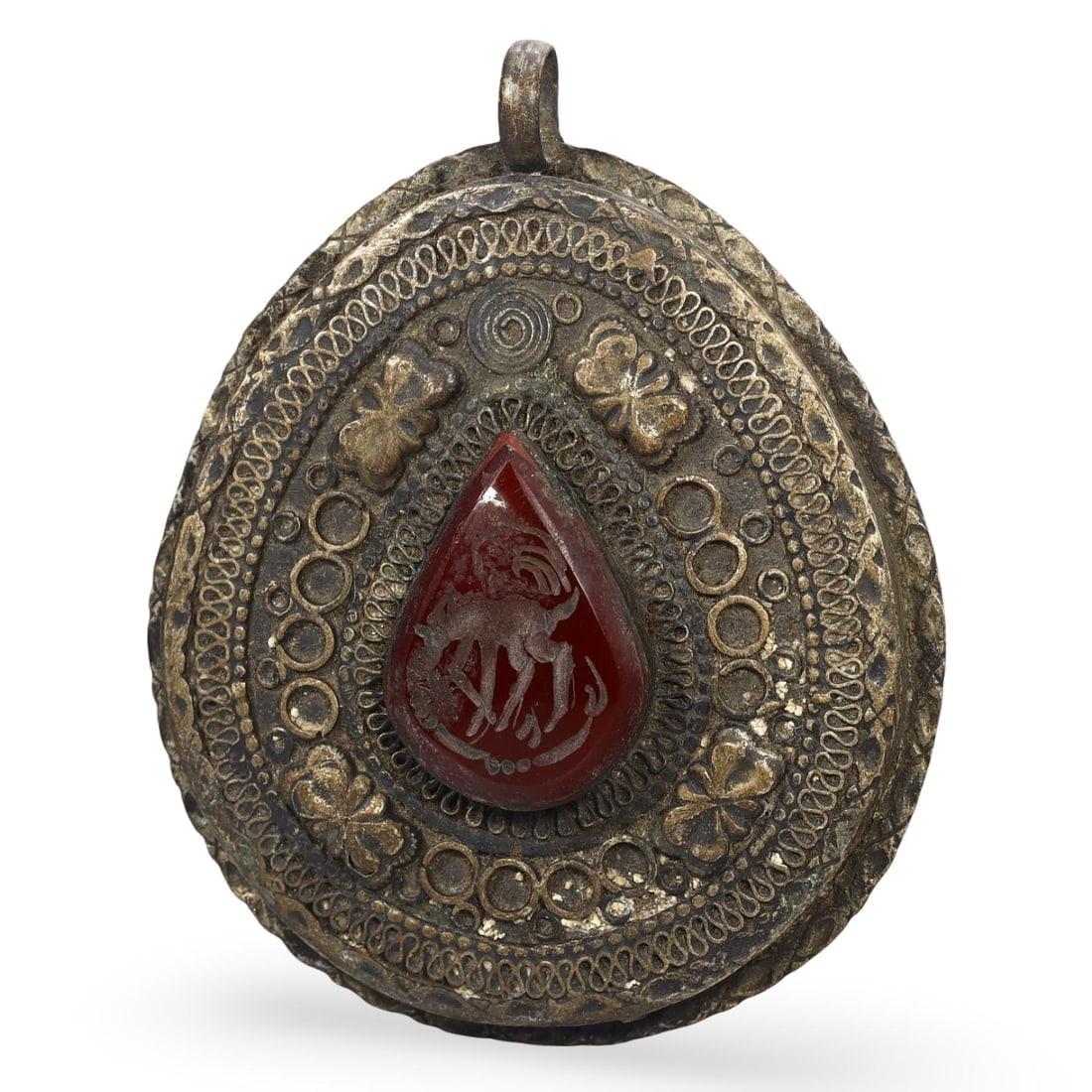 Antique Qajar Dynasty Intricate Pseudo Filigree Amulet Pendant: We are delighted to present an extraordinary collection of jewelry and artifacts spanning various historic European periods. Our selection ranges from Ancient Roman, Byzantine, and Early Medieval to L