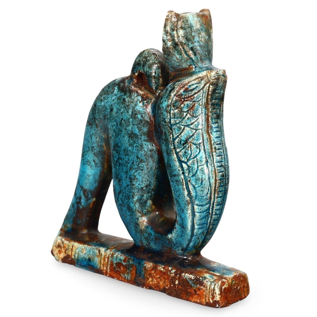 Post Medieval Egyptian Grand Tour Glazed Steatite Figurine, 19th Century (1 of 3)