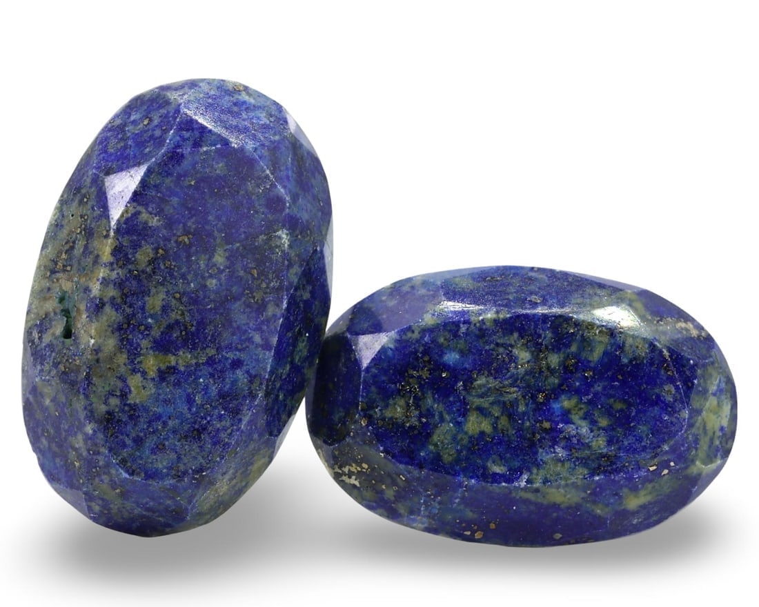 Lot of 2 Afghan Faceted Lapis Lazuli Beads: We are delighted to present an extraordinary collection of jewelry and artifacts spanning various historic European periods. Our selection ranges from Ancient Roman, Byzantine, and Early Medieval to L