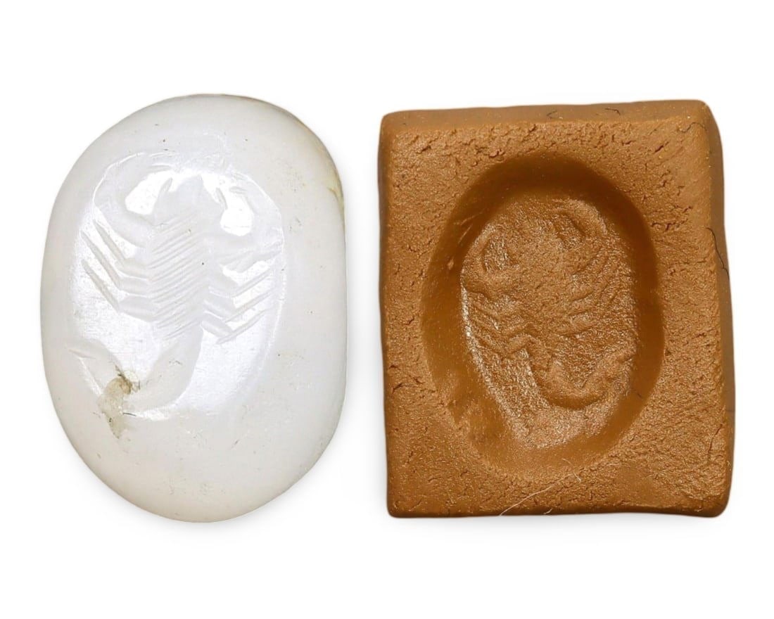 Ancient Classical Greek Carved Scorpion Intaglio Stamp Seal, 5th-4th Century BC: We are delighted to present an extraordinary collection of jewelry and artifacts spanning various historic European periods. Our selection ranges from Ancient Roman, Byzantine, and Early Medieval to L