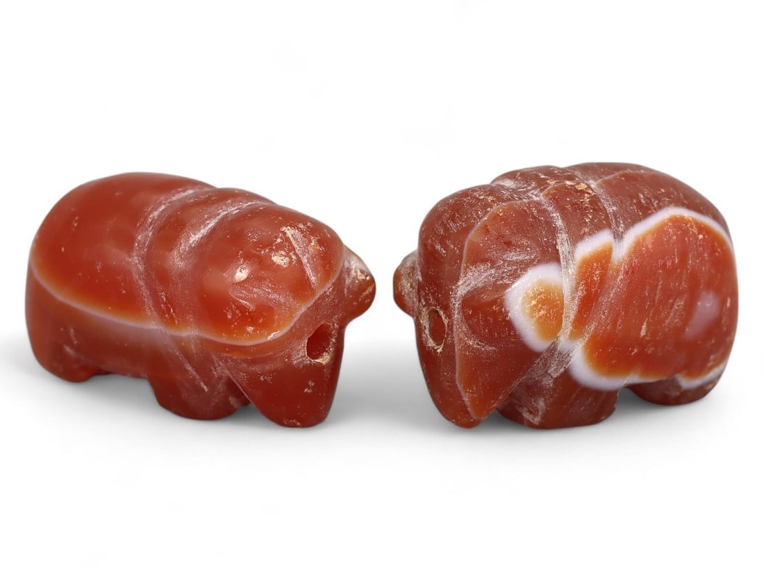 Ancient Burmese Pagan Period Pyu Zoomorphic Tortoise Amulet Beads, 9th-13th Century (1 of 1)