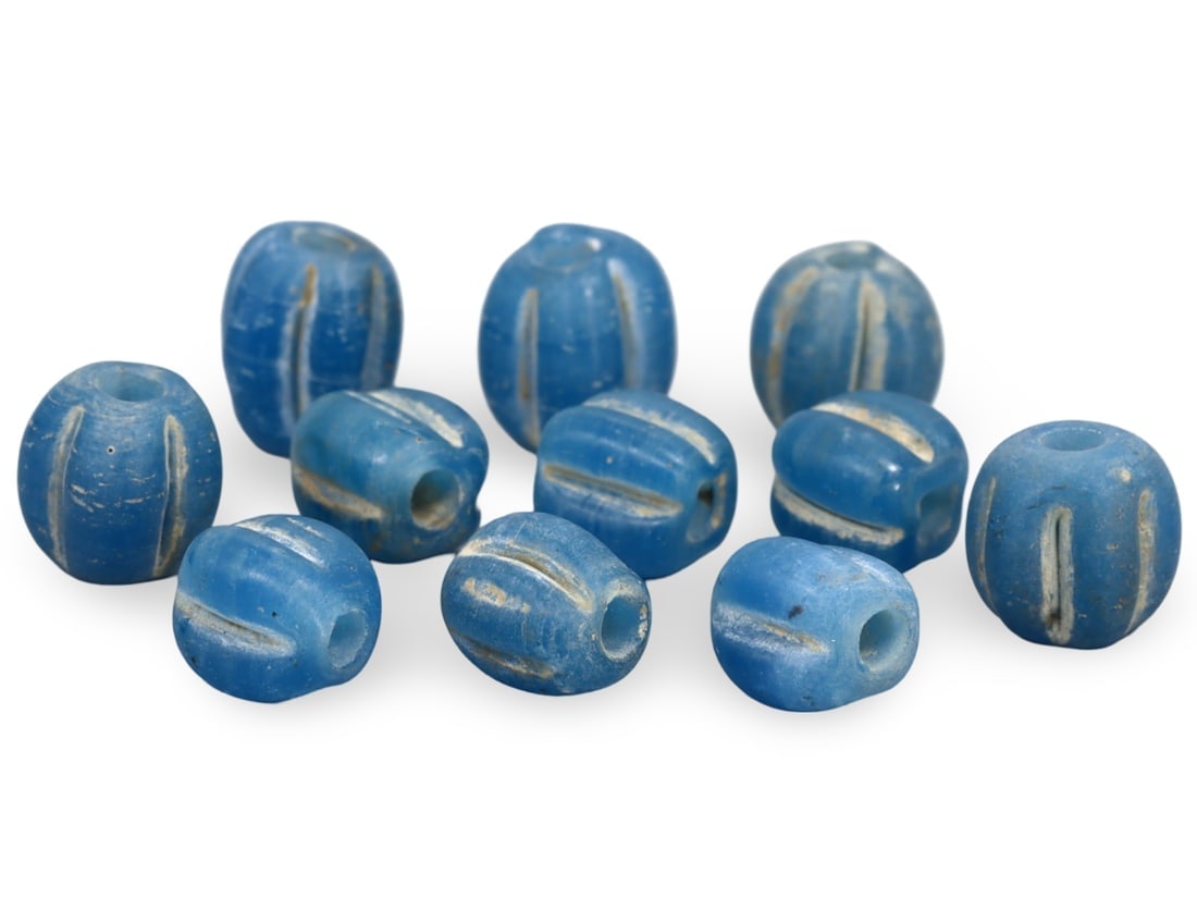 Antique Sino-Mongolian Ribbed Glass Beads: Are you searching to buy authentic ancient coins, medieval relics, or antique jewelry for sale? Look no further! Our upcoming auction features an exceptional collection of authentic ancient Roman coin