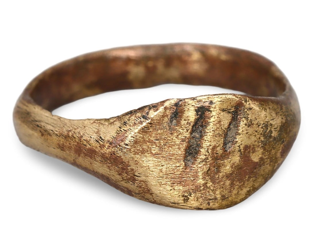 Authentic Ancient Medieval Viking / Celtic / Anglo-Saxon Bronze Ring, US 3.25: Are you searching to buy authentic ancient coins, medieval relics, or antique jewelry for sale? Look no further! Our upcoming auction features an exceptional collection of authentic ancient Roman coin