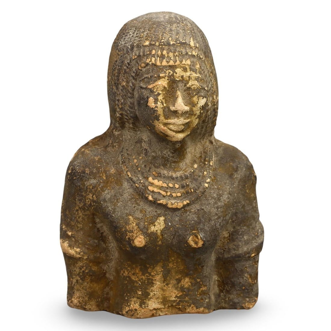 3.5" Post Medieval Egyptian Grand Tour Terracotta Queen Bust, 17th-20th Century (1 of 3)