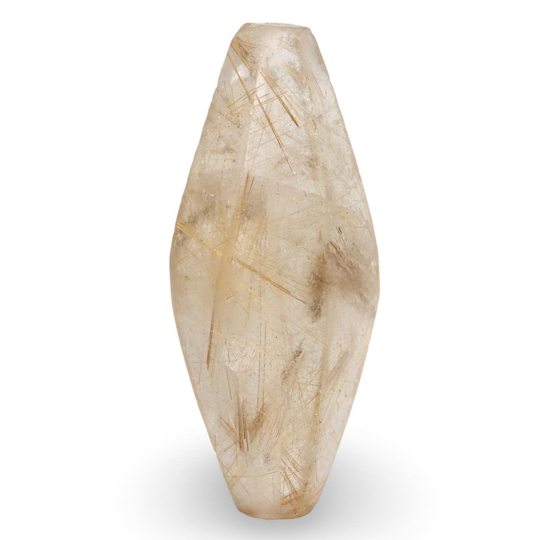 Ancient Late Medieval Eurasian Steppe Facet Rutile Quartz Bead, 14th-17th Century (1 of 2)