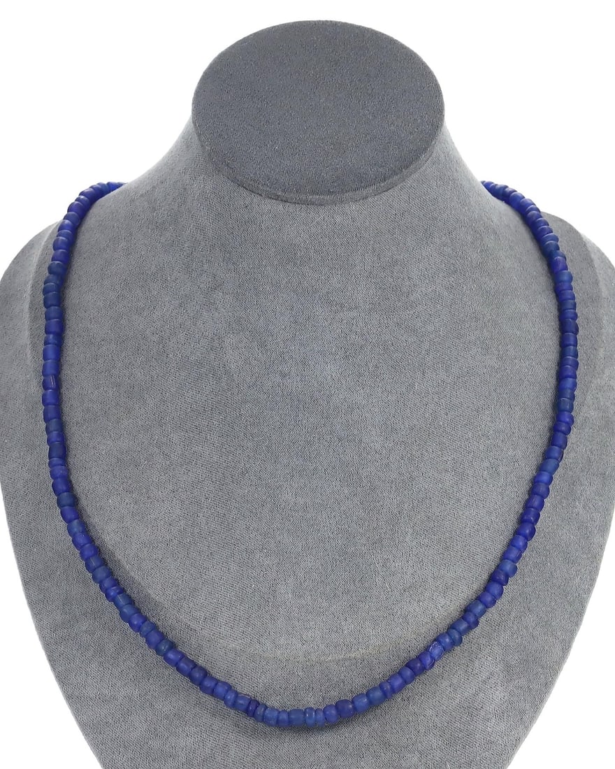 Antique Tribal African Monochrome Blue Glass Beaded Necklace: Are you searching to buy authentic ancient coins, medieval relics, or antique jewelry for sale? Look no further! Our upcoming auction features an exceptional collection of authentic ancient Roman coin
