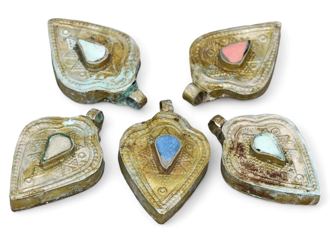 Antique Qajar Dynasty Gold Gilt Silver Amulet Lockets (1 of 1)