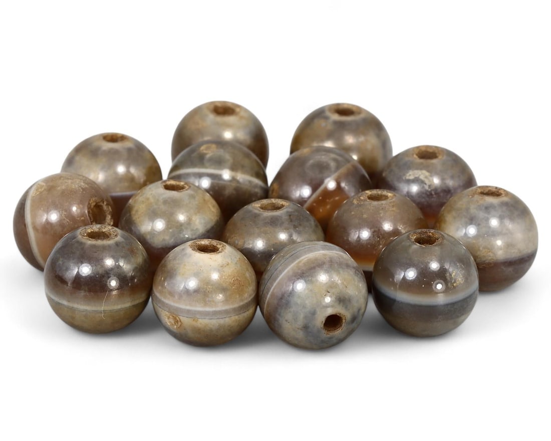 Antique Oriental Chinese Spherical Agate Beads: NO RESERVE AUCTION running!! Our upcoming No Reserve Auction offers an incredible collection of authentic ancient Roman coins, Viking jewelry, and historical artifacts spanning millennia. This is a ra
