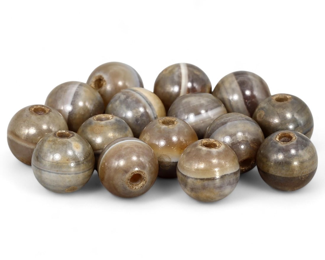 Antique Oriental Chinese Spherical Agate Beads (1 of 1)