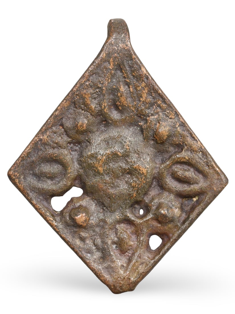 Medieval Norse Viking Bronze Openwork Pendant/Strap Fitting: NO RESERVE AUCTION running!! Our upcoming No Reserve Auction offers an incredible collection of authentic ancient Roman coins, Viking jewelry, and historical artifacts spanning millennia. This is a ra