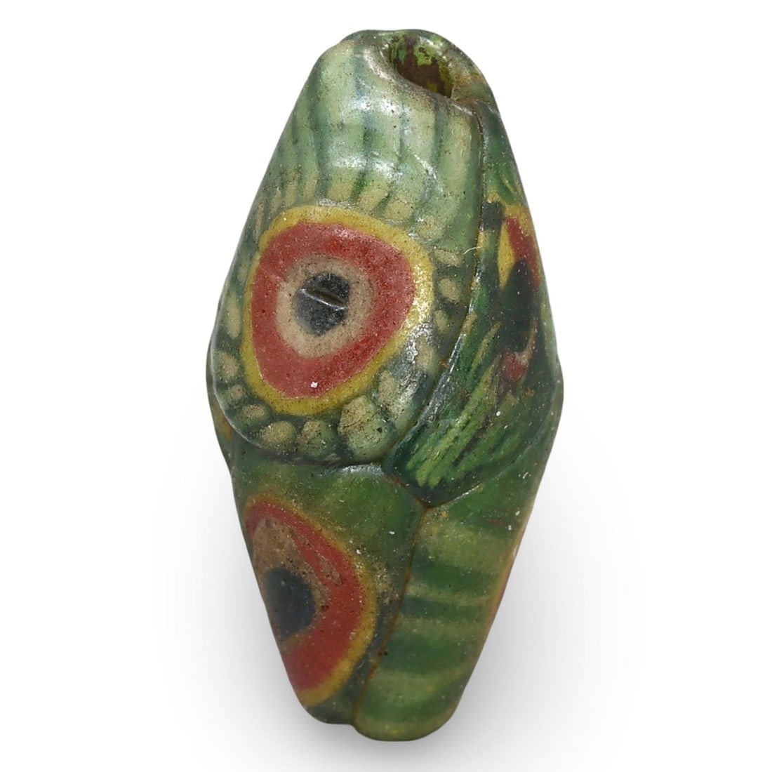Ancient Medieval Anglo-Saxon Glass Bead with Eye and Radiating Stripe Motif, 7th-11th Century: NO RESERVE AUCTION running!! Our upcoming No Reserve Auction offers an incredible collection of authentic ancient Roman coins, Viking jewelry, and historical artifacts spanning millennia. This is a ra