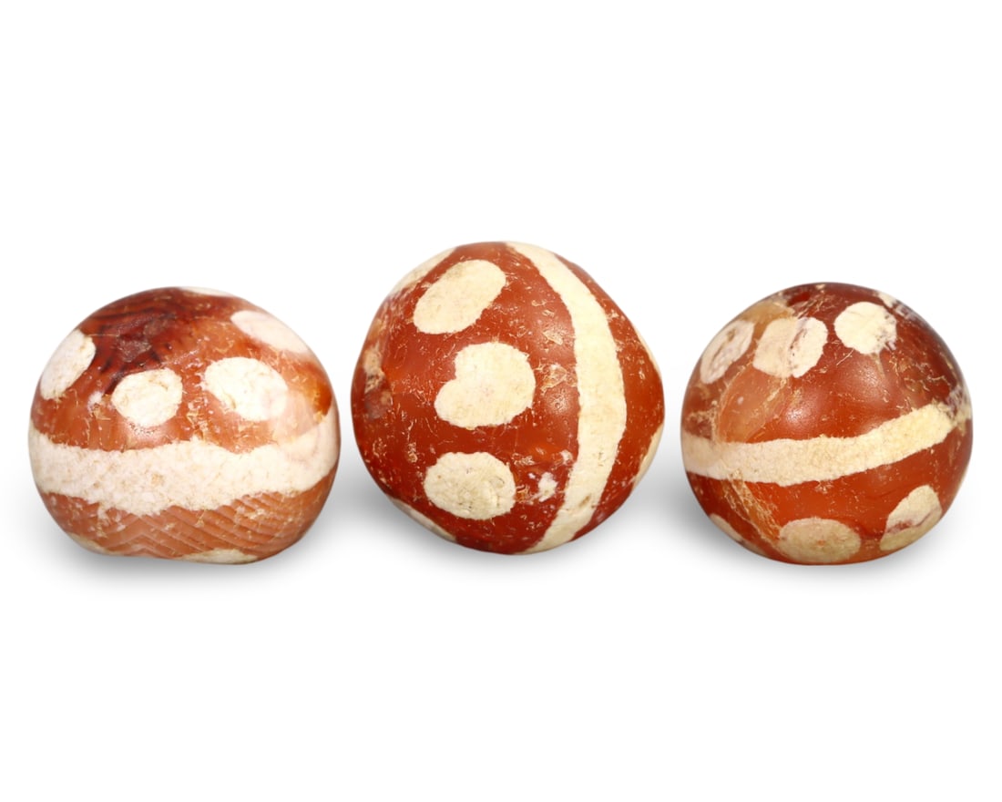 Ancient Medieval Pagan Period Pyu Etched Carnelian Beads, 9th-13th Century: NO RESERVE AUCTION running!! Our upcoming No Reserve Auction offers an incredible collection of authentic ancient Roman coins, Viking jewelry, and historical artifacts spanning millennia. This is a ra