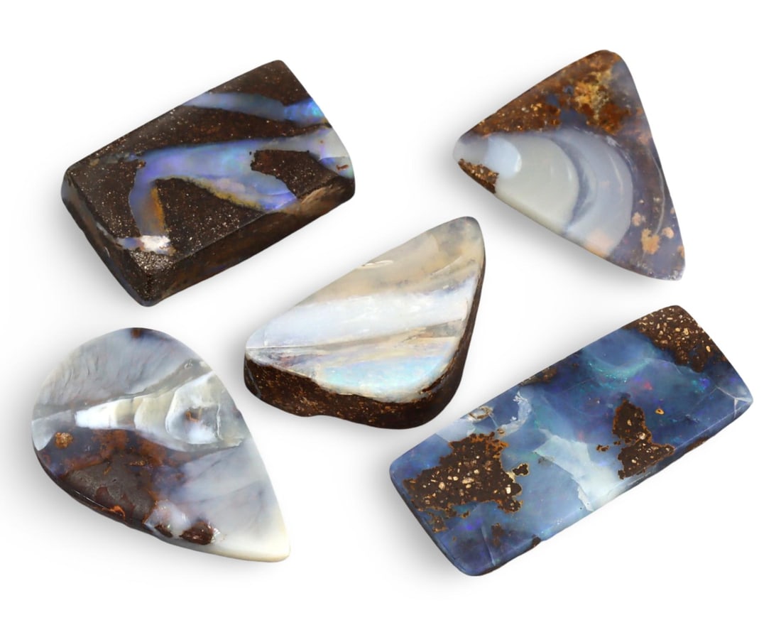 Natural Australian Matrix Boulder Opal Cabochons Gem Parcel Lot (1 of 1)