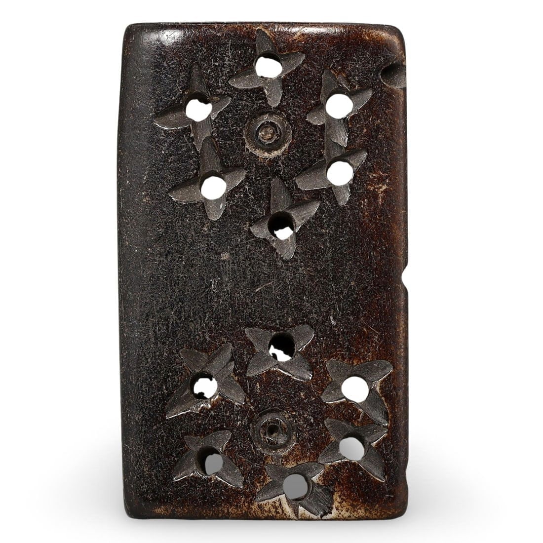 Post Medieval Sino-Siberian Carved Circle and Star Motif Bead, 17th-20th Century: NO RESERVE AUCTION running!! Our upcoming No Reserve Auction offers an incredible collection of authentic ancient Roman coins, Viking jewelry, and historical artifacts spanning millennia. This is a ra