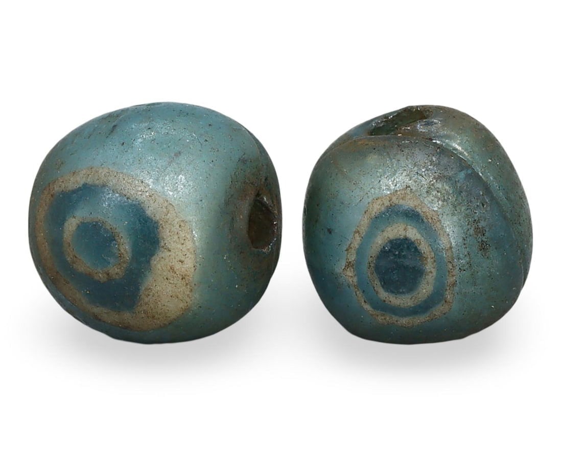 Ancient Medieval Anglo-Saxon Glass Beads with Eye, 7th-11th Century: NO RESERVE AUCTION running!! Our upcoming No Reserve Auction offers an incredible collection of authentic ancient Roman coins, Viking jewelry, and historical artifacts spanning millennia. This is a ra