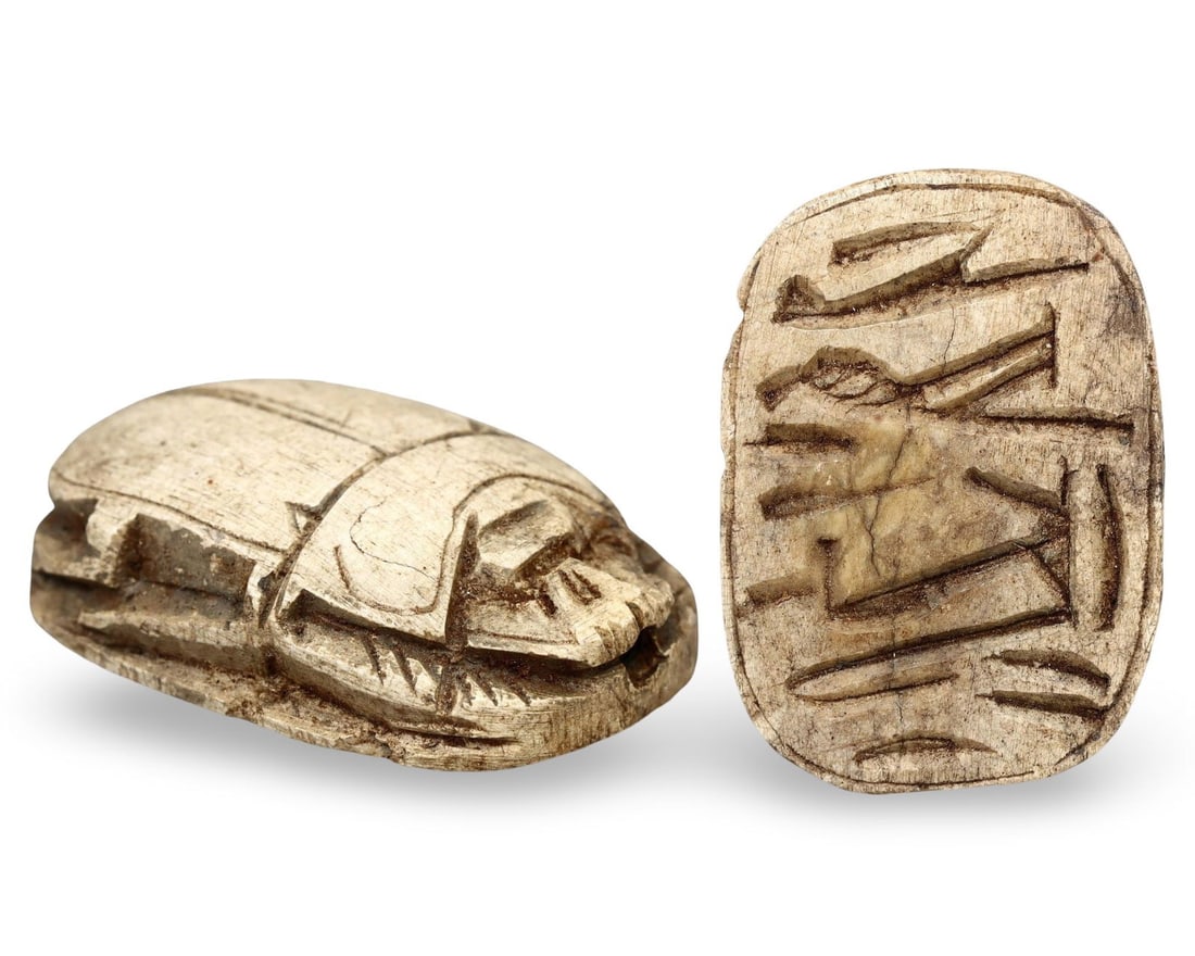 Post Medieval Egyptian Grand Tour Steatite Scarab Amulet (1 of 3)
