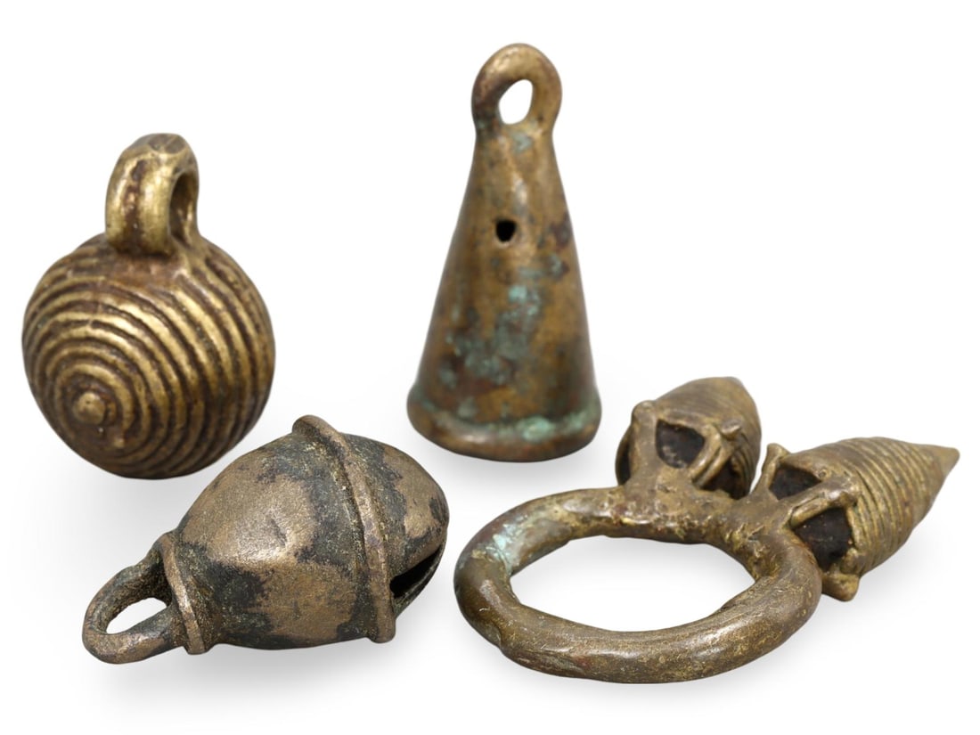 Rare Tribal African Symbols of Tribal Wealth and Exchange Bronze Currency and Trade Bells (1 of 1)