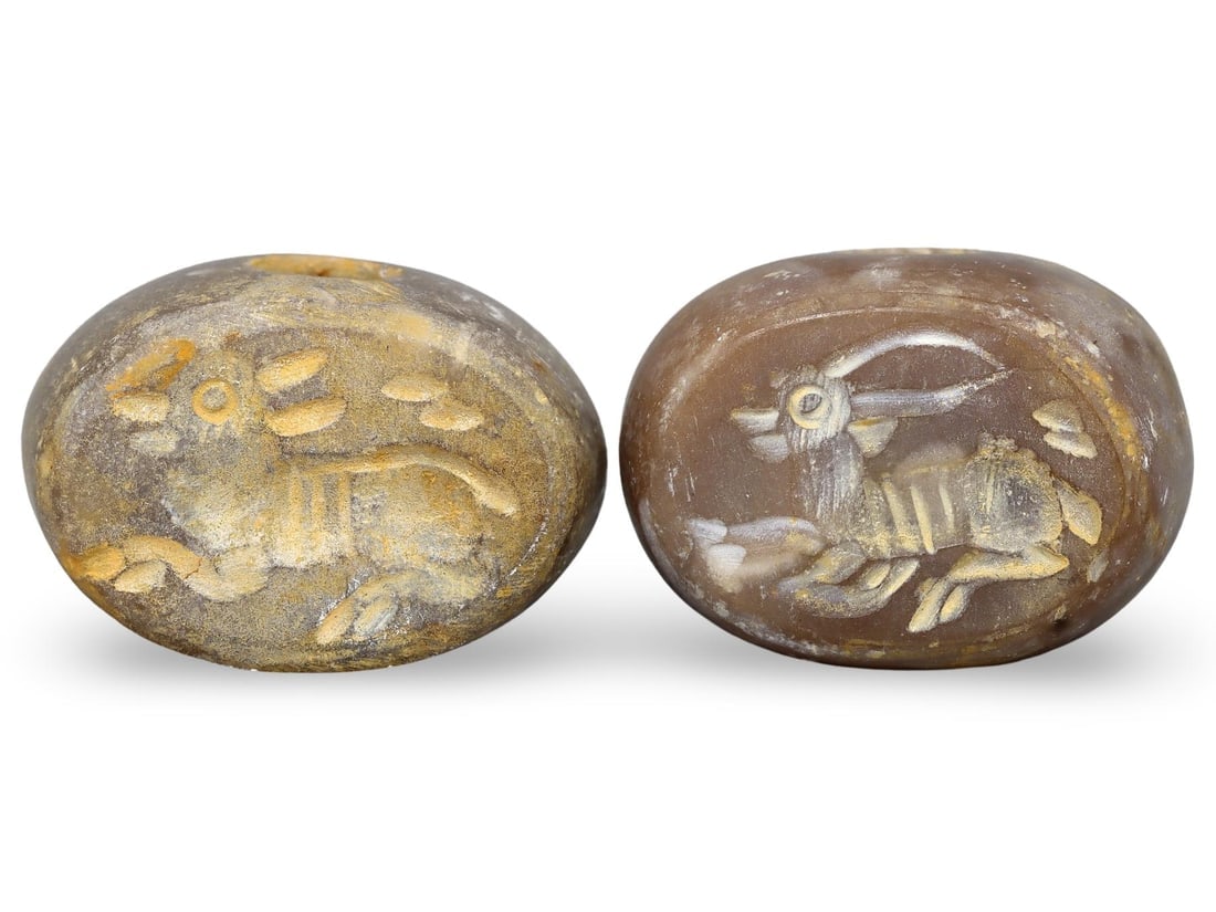 Antique Near Eastern Sasanian Style Hemispherical Stamp Seal Beads: Our highly anticipated Antique Auction, "Treasures of the Ancient and Medieval World," offering an unparalleled opportunity for collectors and history enthusiasts to acquire rare Ancient Artifacts for