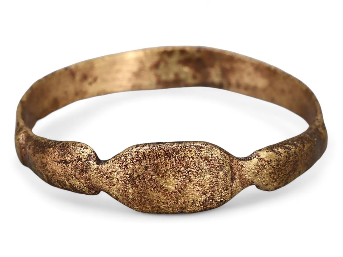 Authentic Norse Warrior's Bracelet Expertly Cleaned Viking Bronze Ring, US 10.25 (1 of 2)