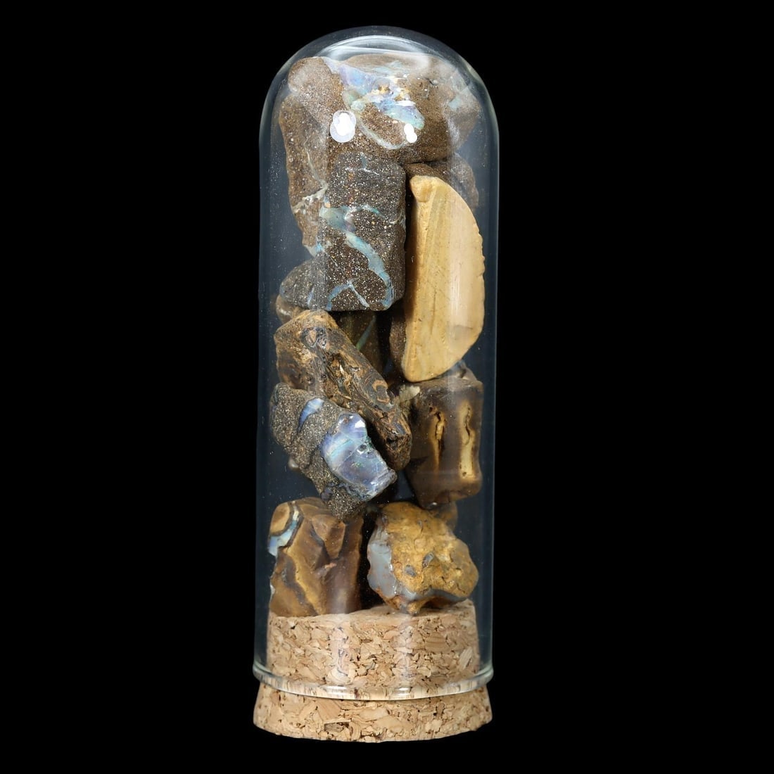 Jar of Pre-Shaped Australian Matrix Boulder Opal Cabochons (1 of 2)