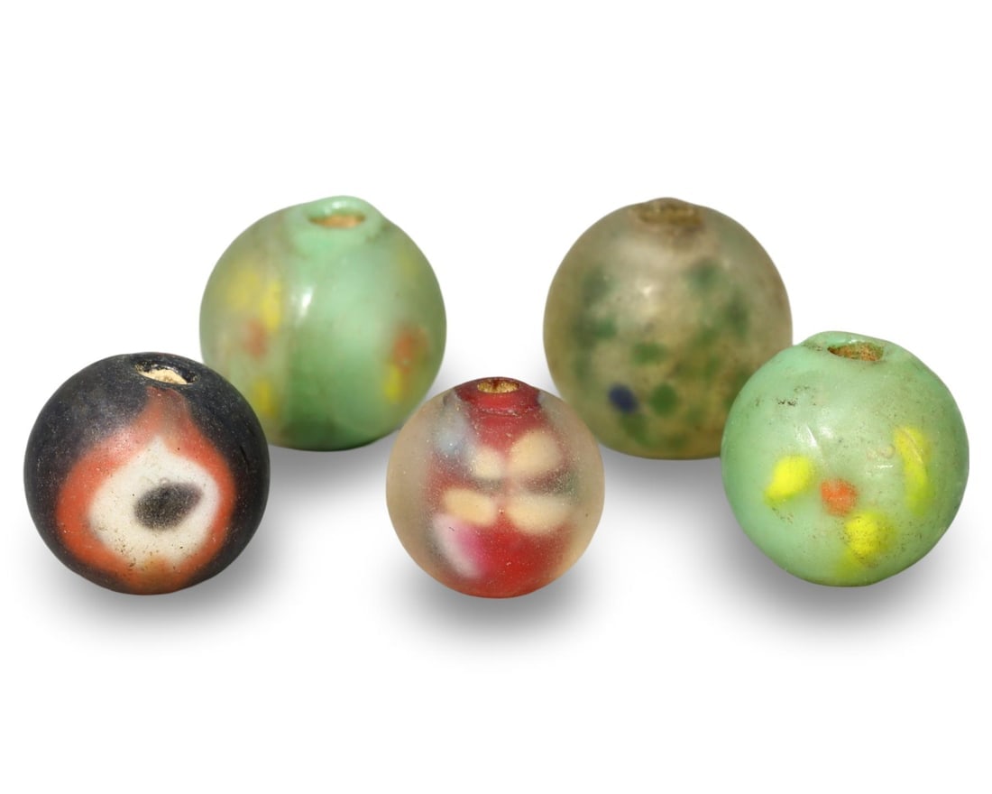 Post Medieval European Artistic Lampwork Glass Beads Collection: Our highly anticipated Antique Auction, "Treasures of the Ancient and Medieval World," offering an unparalleled opportunity for collectors and history enthusiasts to acquire rare Ancient Artifacts for