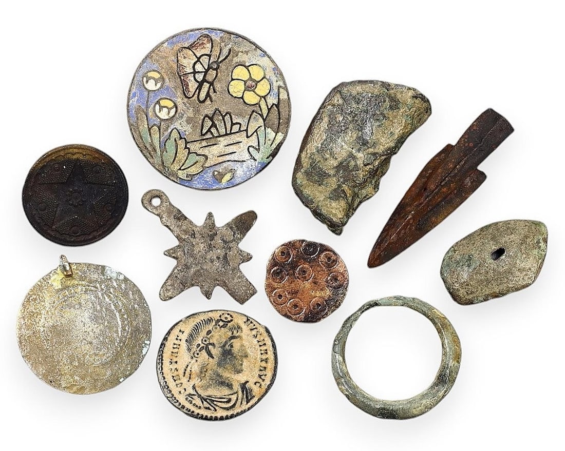 Assorted Ancient and Medieval Relic Collection: Coins, Artifacts, and Metalwork (1 of 1)