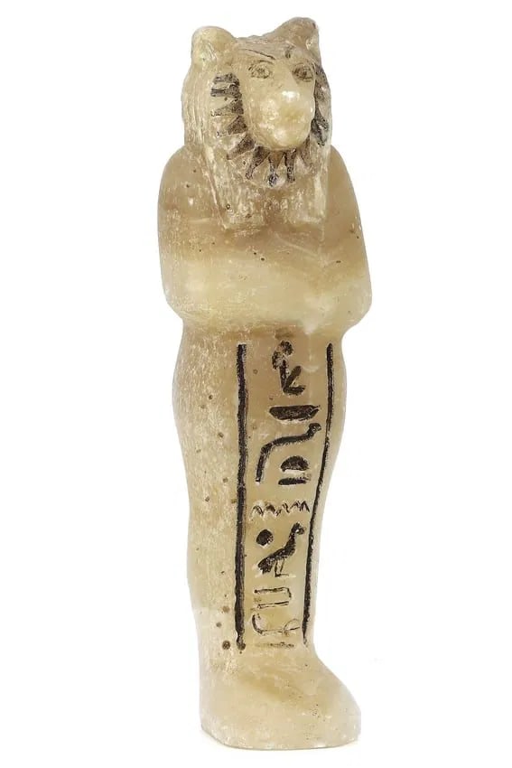 Egyptian Alabaster Shabti with Hieroglyphs Figurine Statuette (1 of 7)
