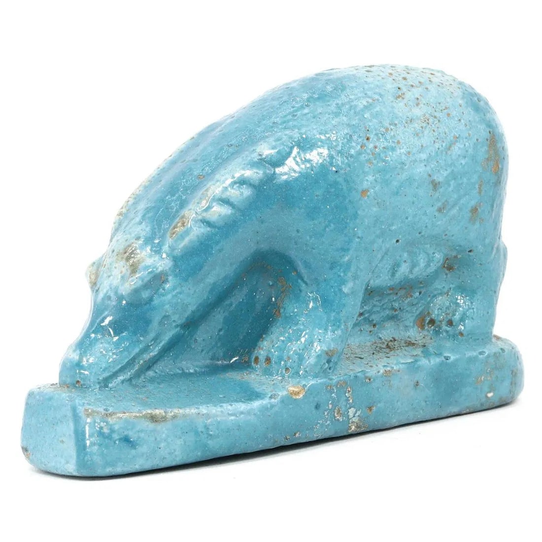 Egyptian Grand Tour Faience Boar Figurine Statuette (1 of 3)