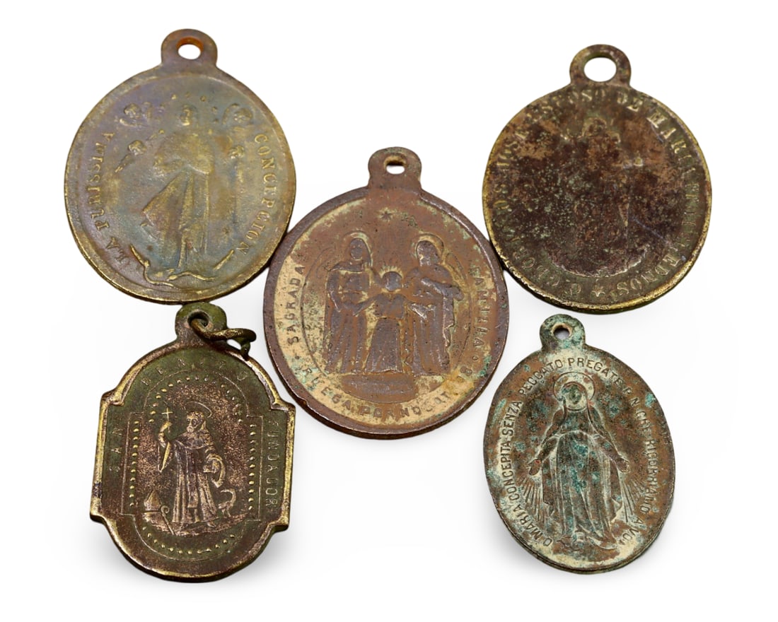 Group of Five European Religious Medals, 18th-19th Century CE (1 of 2)
