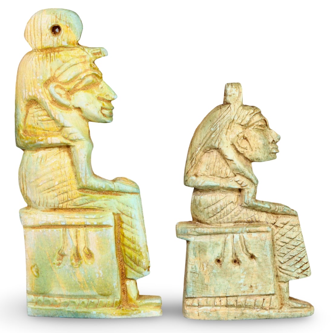 Two Egyptian Steatite  Amulets of Gods, Post-Medieval, Grand Tour (1 of 1)