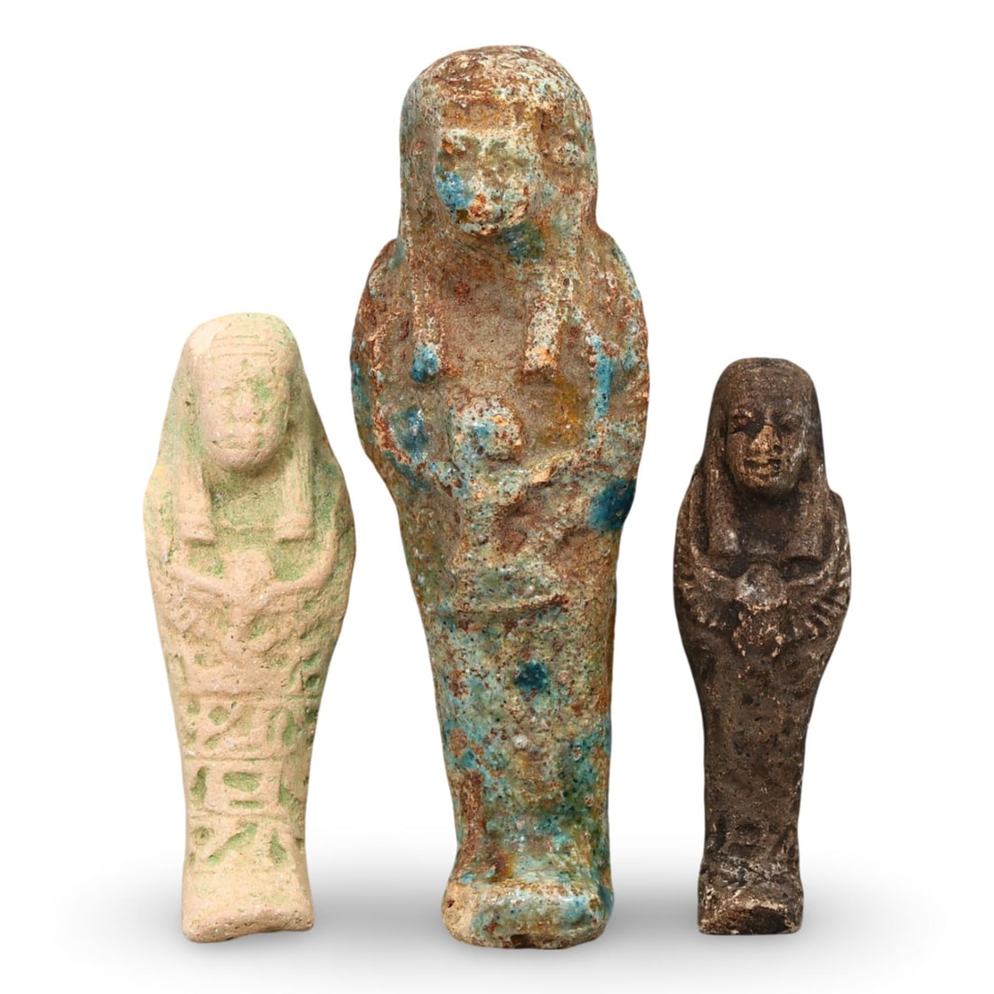 Collection of Three Egyptian Ushabti Figures, Post-Medieval, Grand Tour Era (1 of 1)