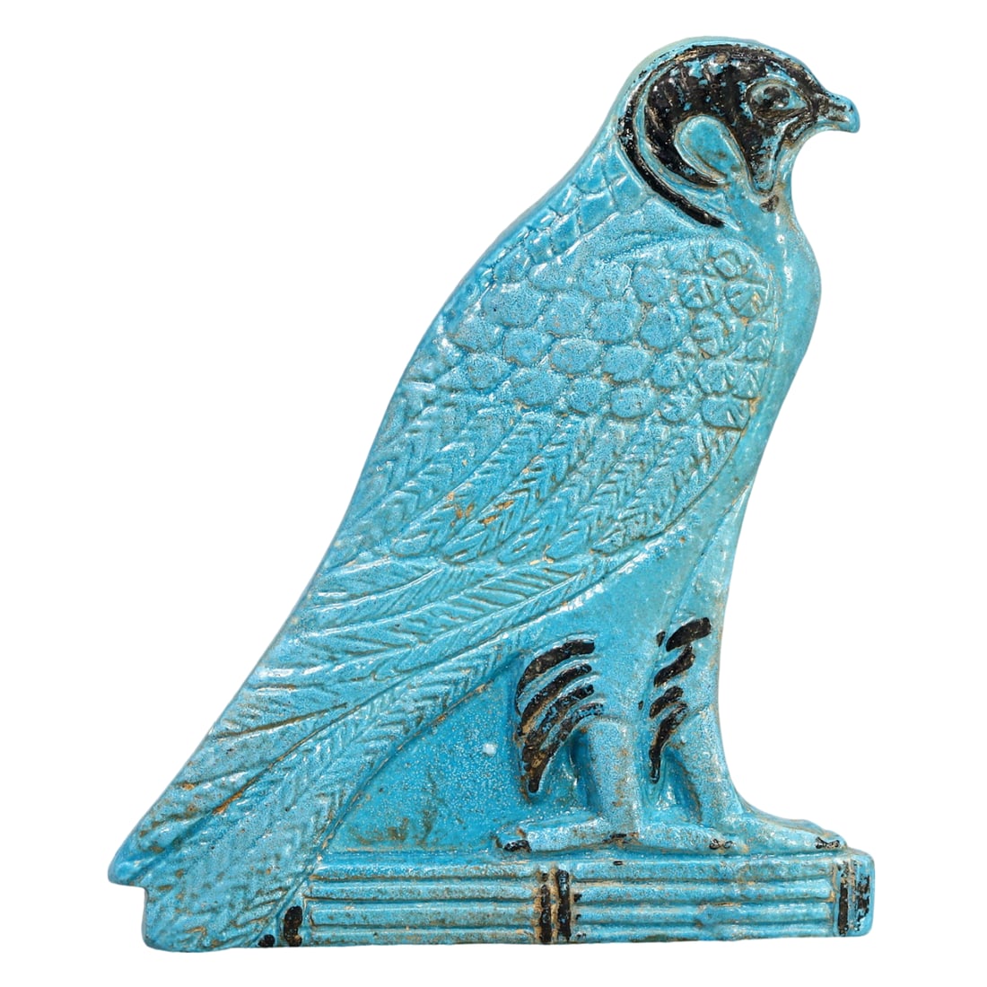 Ancient Egyptian Style Blue Faience Falcon Figurine (1 of 2)