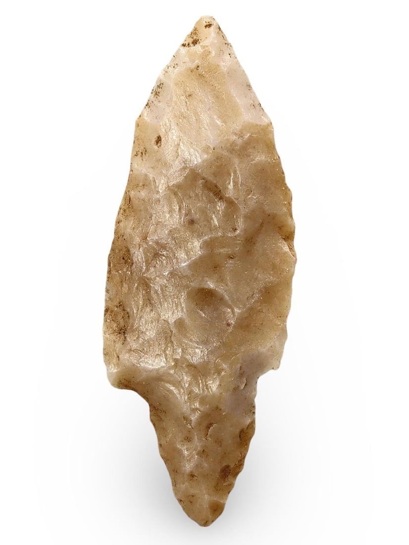 Authentic Ancient Native American Flint Arrowhead Prehistoric Artifact: Our highly anticipated Antique Auction, "Treasures of the Ancient and Medieval World," offering an unparalleled opportunity for collectors and history enthusiasts to acquire rare Ancient Artifacts for