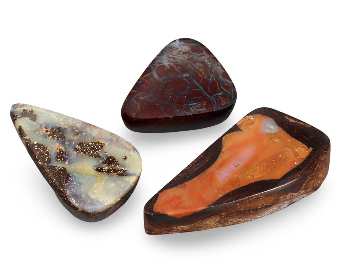 Natural Australian Matrix Boulder Opal Cabochons Gem Parcel Lot (1 of 1)