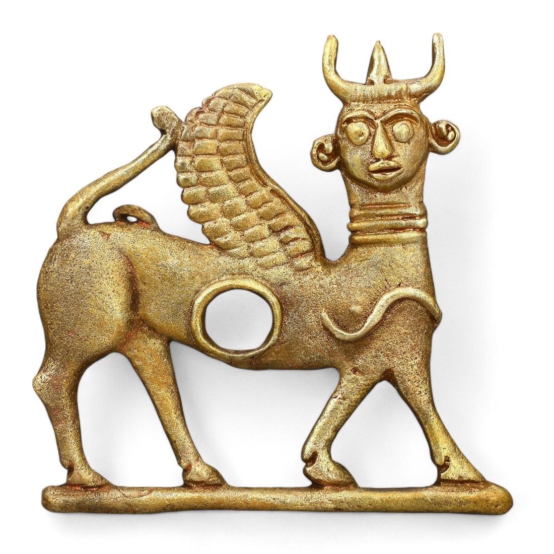 Medieval Eurasian Nomadic Crafted Zoomorphic Motif of the Steppe Warrior Bronze Belt Buckle (1 of 2)
