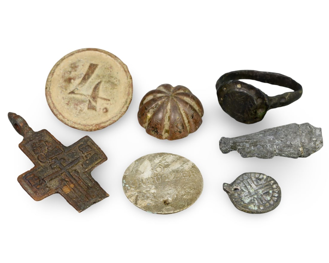 Assorted Ancient and Medieval Relic Collection: Coins, Artifacts, and Metalwork (1 of 1)